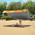 thumbnail image 6 of Portable Beach Tent Sun Shelter With Ground Pegs Water And Wind Resistant Sun Shade Canopy Angle Adjustable Standing on The Orange Florals, 6 of 7