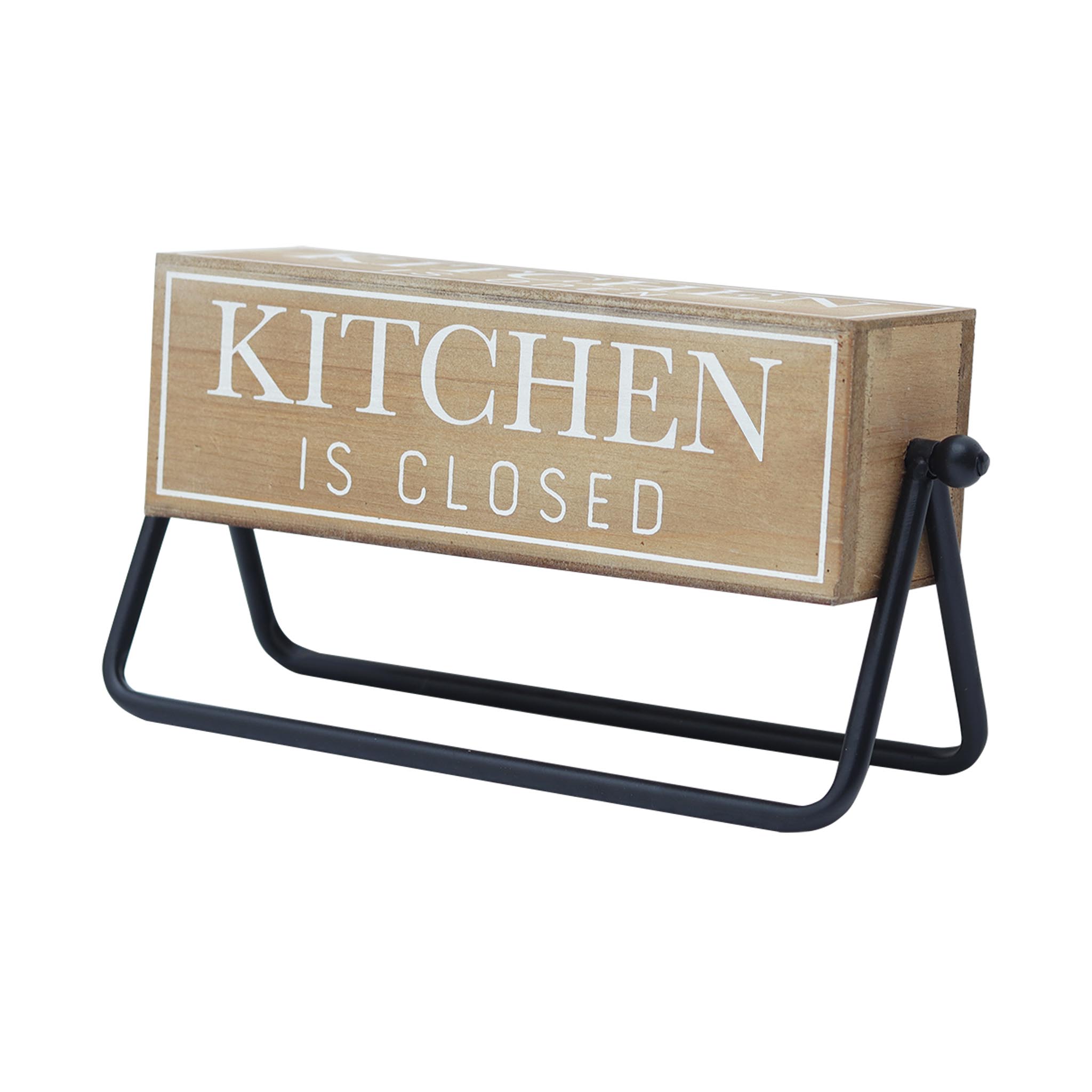 Parisloft Rotating 4Sided Freestanding Kitchen Wood Sign, Farmhouse