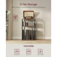 thumbnail image 3 of Record Player Stand, 3-Tier Side Table, Vinyl Record Storage up to 100 Albums, End Table for Living Room, Bedroom, Rustic White, 3 of 10