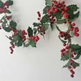 thumbnail image 1 of Guirlande de Baies Artificielles, Ensemble de 2 Pcs, Vigne Festive avec Baies Rouges, Décoration de Noël avec Tiges Flexibles, Longueur 175 cm pour Fête, Décoration Intérieure, 1 of 8