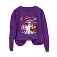 thumbnail image 5 of YVNAURA Cute Fall Oversized Halloween Sweatshirt for Women Graphic Long Sleeve Crewneck Pullover Funny Loose Fit Spooky Season Top Casual 1 Pack, Purple,XXL, 5 of 5