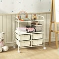 thumbnail image 2 of Gymax Rolling Storage Cart w/4 Drawers & 2 Shelves Multipurpose Plastic Trolley on White, 2 of 10