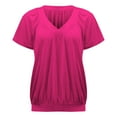thumbnail image 4 of TODOZO T Shirts for Women Loose Fit Casual Lightweight Soft Basic Tees Summer Tops for Women 2025 Women's Casual Summer T Shirts Short Sleeve V Neck Tops Tshirts Hot Pink M, 4 of 6