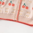 thumbnail image 6 of XIMIN Kids Girls Cute Cotton Cherry Printed Knit Sweaters Long Sleeve Crew Neck School Uniform Sweater Fashion Fall Winter Warm Soft Clothes, 6 of 8