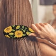 thumbnail image 4 of Floral Sunflower Pattern Hair Brush, Rustic Farmhouse Style Detangler with Vintage Yellow Bloom Design, 4 of 8
