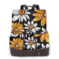 thumbnail image 1 of Disketp Yellow White Daisy Pattern Mochila de Cuero para Mujer, Bolso de Espalda Antirrobo con Estilo para Viaje, Trabajo y Uso Diario, 1 of 4