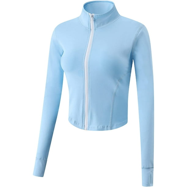 Dotpet Women's Athletic Full Zip Lightweight Workout Jacket with Thumb  Holes(X-Large-Blue) - Walmart.com
