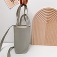 thumbnail image 4 of Cateissary Bolsa para botella de agua, reutilizable, plegable, portátil, para bebidas, bolsa portavasos, bandolera de Color sólido, bolsa de Almacenamiento y organización del hogar Gris claro, 4 of 6