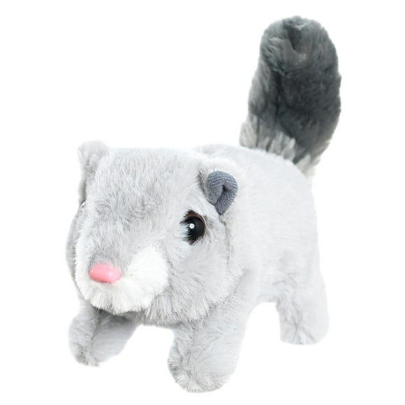 Ardilla electrónica de juguete, animal de compañía, mascota electrónica con sonido animado realista Gris
