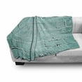 thumbnail image 3 of Mint Soft Flannel Fleece Throw Blanket, Brick Old Wall Background in Vibrant Tones Architecture Urban Building Picture, Cozy Plush for Indoor and Outdoor Use, 70" x 90", Turquoise, by Ambesonne, 3 of 6