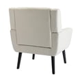 thumbnail image 5 of Mid Century Accent Chair, Button Tufted Upholstered Sofa Chairs, Modern Linen Fabric Ergonomic Armchair for Living Room Bedroom, Reading, Beige, 5 of 7