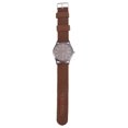 thumbnail image 3 of Reloj de cuarzo para hombre, con calendario, correa de lona, resistente, color marrón, 1 unidad, 3 of 5
