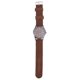 thumbnail image 3 of Reloj de cuarzo para hombre, con calendario, correa de lona, resistente, color marrón, 1 unidad, 3 of 5