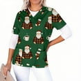 thumbnail image 4 of qolati Christmas Scrub Tops Women Oversized Snowflake V Neck Short Sleeve T Shirts Casual Nursing Work Shirts Xmas Print Holiday Tops with Pockets, 4 of 6