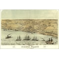 thumbnail image 1 of 24"x36" Gallery Poster, Birdseye map St. Clair Saint Clair Michigan 1868, 1 of 1