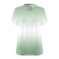 thumbnail image 4 of Scyoekwg Womens Comfy Clothes Round Neck Oversized Tee Loose Lightweight Gradient Color Trendy Blouses (Green,XL), 4 of 4