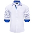 thumbnail image 2 of Camisa de vestir Barry.Wang White para hombre de manga larga de negocios, 2 of 6