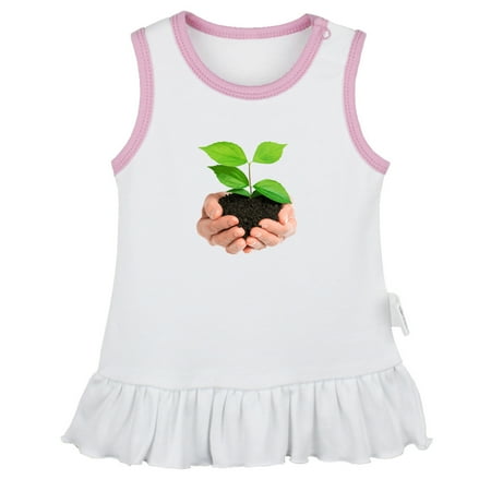 

Nature Soil in Hands Pattern Dresses For Baby Newborn Babies Skirts Infant Princess Dress 0-24M Kids Graphic Clothes (White Sleeveless Dresses 18-24 Months)