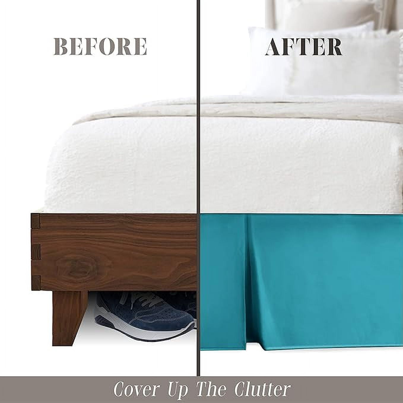 Elegant Comfort 1-Piece Solid Bed Skirt, 1500 Thread Count, Minimalist Design, Easy Care, Wrinkle and Stain Resistant , Twin, Tempo Teal