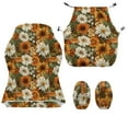 thumbnail image 4 of SCRAWLGOD Daisy Sunflower Print Orange Beige Set of 4 Gaming Chair Covers Cat Proof Game Computer Office Desk Chair Cover Protector with Armrest Slipcovers, 4 of 7