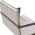 thumbnail image 3 of Benjara Jegy Dining Chair, Padded Washed Gray Faux Leather, Cantilever Base, 3 of 5