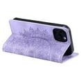 thumbnail image 5 of SaniMore for iPhone 14 Case, PU Leather Embosed Mandala Flower Wallet Protective Phone Cover Card Slots Pocket Purse Women Men Kickstand Vintage Shockproof Anti-fall Shell, Purple, 5 of 10