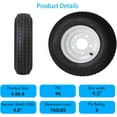 thumbnail image 5 of 2 Pack 4.80-8 4.80x8 480-8 4.80-8 Trailer Tires with 8'' Rims, 5 Lug on 4.5'', Load Range C, 6PR, 5 of 6