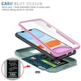 thumbnail image 4 of iPhone 12 Case,Dteck Shockproof Rubber Slide Camera Lens Protection Hybrid PC Ring Holder Kickstand Card Slot Design Cover For Apple iPhone 12 6.1-inch,Pink+Green, 4 of 9
