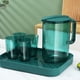 thumbnail image 1 of Jarra y taza de plástico con bandeja, tetera transparente para té helado, limonada, bebidas de fruta, lavavajillas, gran capacidad para casa y fiestas, 1 of 5