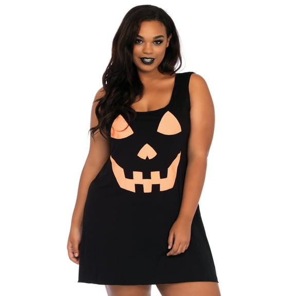 Leg Avenue Pumpkin Dress for Women with Jersey Fabric, Plus Size