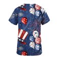 thumbnail image 5 of Dyegold Summer Tops for Women 2023, Short Sleeve Henley Shirts Womens Summer Scrubs Top Stretch Uniform Nursing Tunic American Flag 4th July V-Neck ​Blouse, 5 of 5