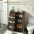 thumbnail image 4 of HomGarden Bathroom Floor Cabinet Kitchen Side Storage Organizer W/ 4 Drawers & 1 Cupboard, Brown, 4 of 12