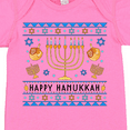 thumbnail image 4 of Inktastic Happy Hanukkah Sweater Style Design with Menorah and Dreidel Boys or Girls Baby Bodysuit, 4 of 5