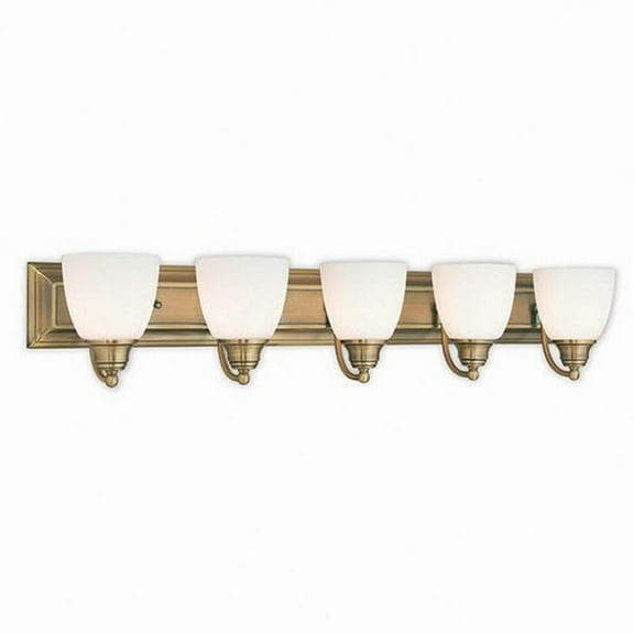 5 Light Bathroom Light in Traditional Style 36 inches Wide By 7 inches High-Antique Brass Finish Bailey Street Home 218-Bel-1875287