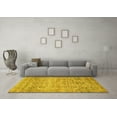 thumbnail image 3 of Ahgly Company Machine Washable Indoor Round Oriental Yellow Traditional Area Rugs, 4' Round, 3 of 4