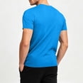 thumbnail image 3 of LIaqionyy Workout Shirt for Mens Casual Loose Short Sleeve Summer Solid Color Comfortable Lightweight Tops, 3 of 7