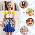 thumbnail image 3 of Benylion Jessie Toy Story Girls Summer Dress Child Buzz Lightyear Cosplay Party Outfit Ruffle Sleeve Print Dresses for Kids Princess Costume for 7-8Years, 3 of 6