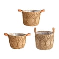 thumbnail image 4 of 3 cestas de paja tejidas para macetas de interior, cubiertas para macetas de balcón Caqui, 4 of 9