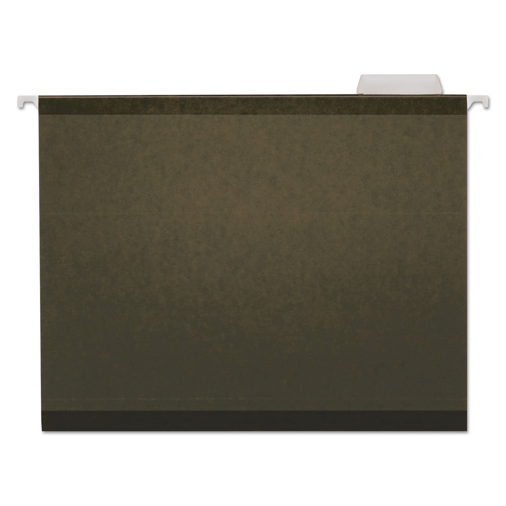 Reinforced Recycled Hanging Folder, 1/5 Cut, Letter, Standard Green, 25/Box -UNV24115