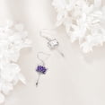 thumbnail image 5 of Lotus Earrings 925 Sterling Sliver Purple Lotus Flower Dangle Earrings Jewerly Gifts for Women, 5 of 6