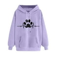 thumbnail image 2 of Women's Hoodies Casual Print Hooded Sweatshirt Fall Winter Drop Shoulder Sleeve Long Sleeve Sweatshirt Loose Pullover Sweatshirts Tops, 2 of 3