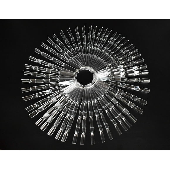 2 Sets 300 Tips Nail Polish Color Display Nail Color Display Sticks Plastic Nail Tips with Metal Split Ring Holder(Clear)