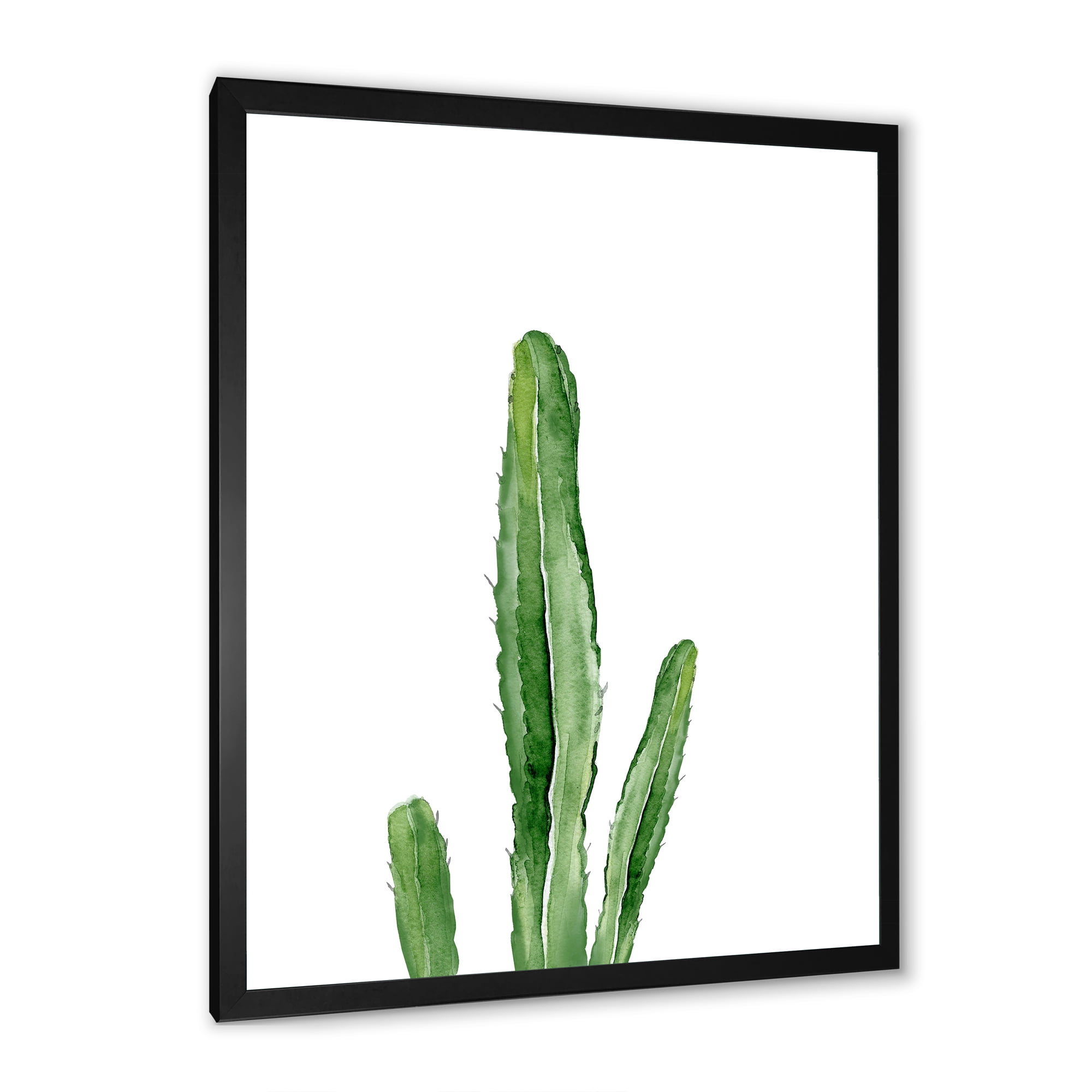 Designart 'Green Cactus South Western Plant' Tropical Framed Art Print