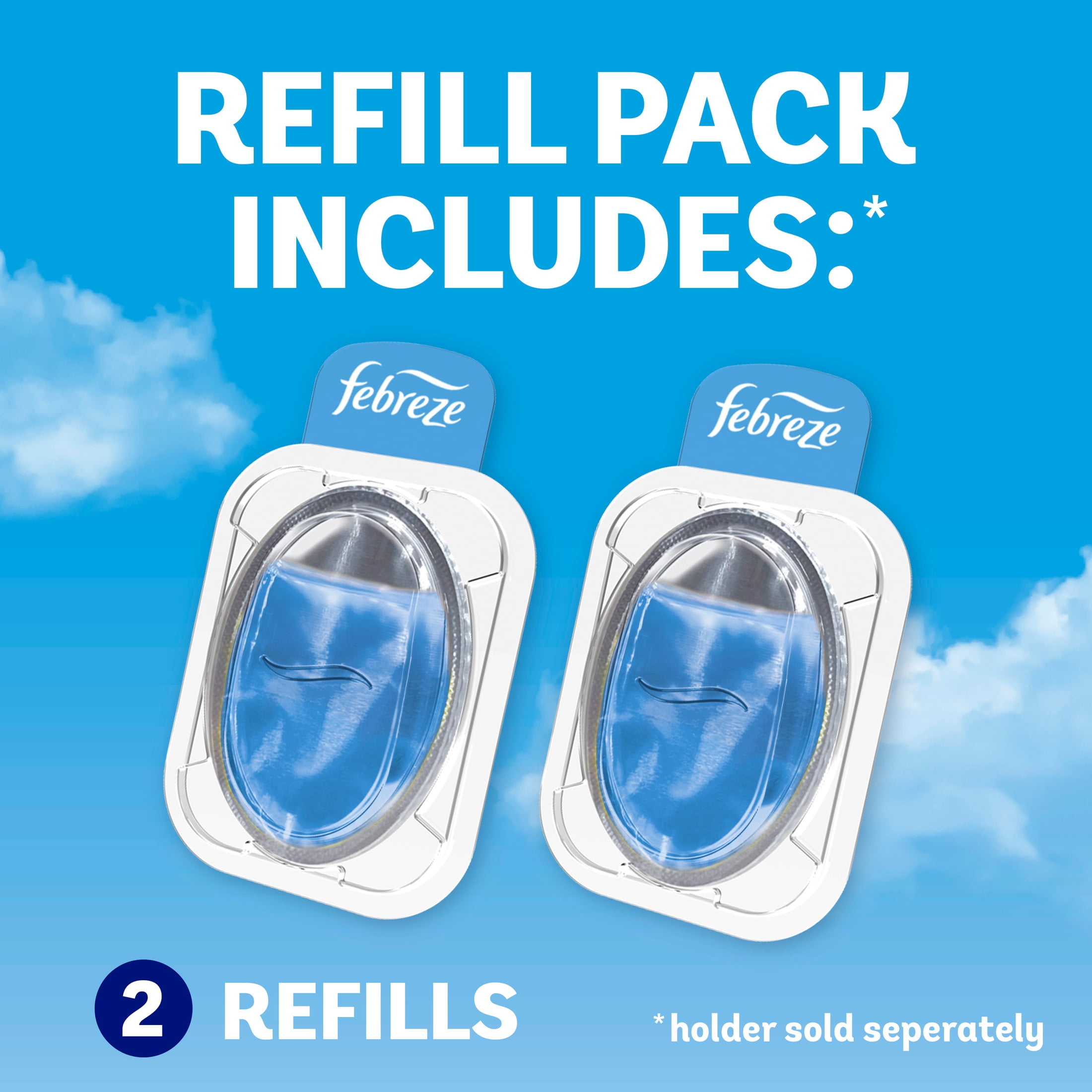 Febreze Trash Odor Fighter, Trash Can Air Freshener, Linen & Sky Scent, 2 Refills