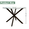 thumbnail image 5 of 35.5" Glass Round Dining Table with Solid Metal Legs, Transparent, 5 of 6