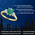 thumbnail image 2 of Gem Stone King 10K Yellow Gold Green Malachite and White Moissanite Engagement Ring for Women | 2.96 Cttw | Oval 9X7MM | Gemstone Birthstone | Size 9, 2 of 7