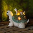 thumbnail image 3 of Solar Garden Outdoor Statues Turtle with Succulent and 7 LED Lights, Cute Outdoor Turtle Decor for Patio, Balcony, Yard Ornament, Funny Tortoise Figurine Lights Lawn Art, Present for Grandma, Mum, 3 of 9