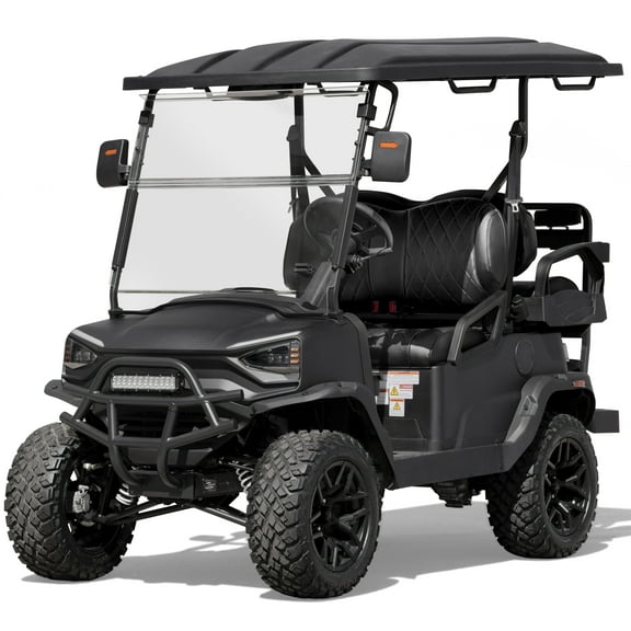 Coleman Powersports CGC2 51.2V Electric Utility Golf Cart, 4-Seater Vehicle Up to 20 MPH & 40 Miles Range, 5kW Motor, LCD Display & Rear Storage, Ages 16 and Up, Matte Black