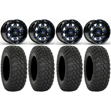 Fuel Lethal Blue 15 Wheels 33 RT320 Tires Kawasaki Mule Pro FXT