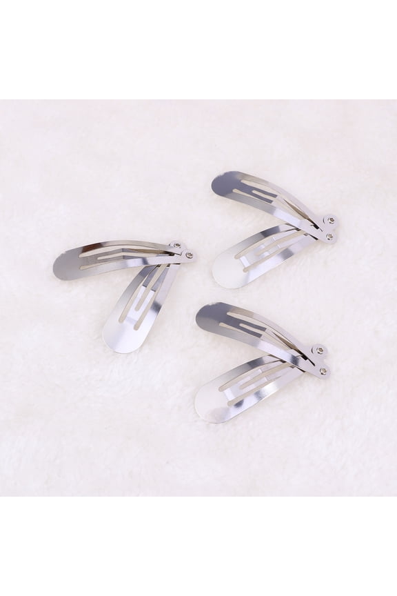 50pcs Snap Hair Barrettes for Women Photo Shoot Hair Holding Silver